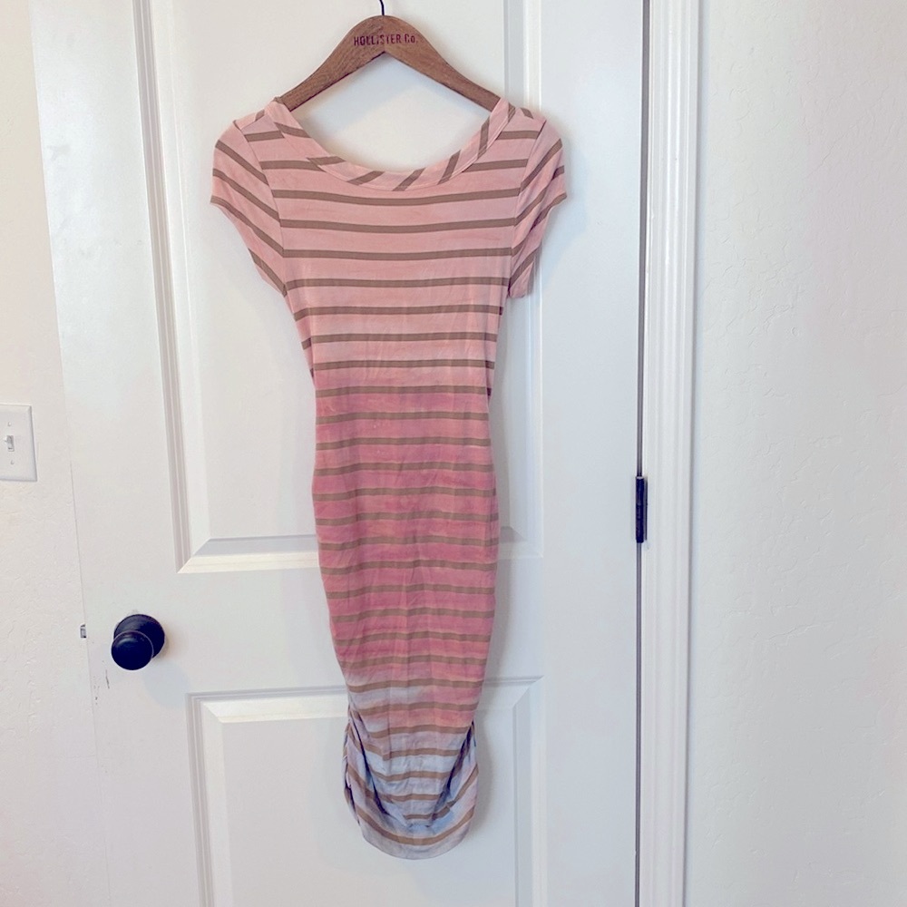 Hardtail shirred wrap back dress. Size small, multi colored stripes.